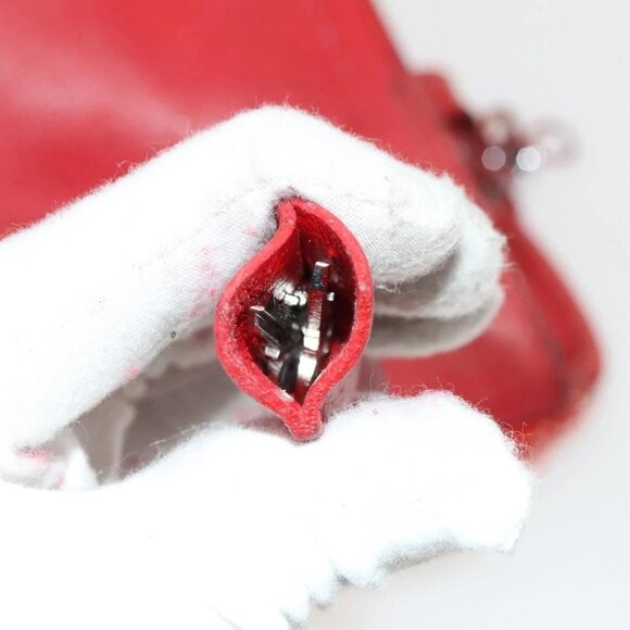 LOUIS VUITTON Hand Bag 2way 2014Stainless Steel Red LV Auth 126285 - Picture 13 of 16